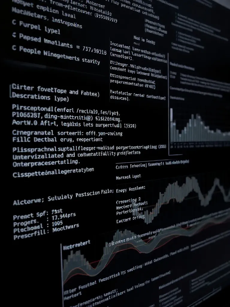 High-tech digital interface showing error logs and technical